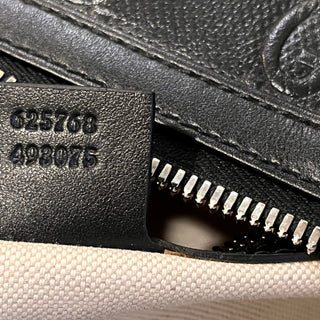 GUCCI Tennis Jumbo Black GG Embossed Leather Duffle Bag
